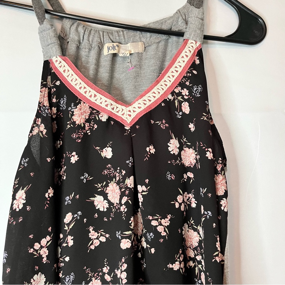 Jolt Black and Pink Floral Tank Top - Picture 2 of 4